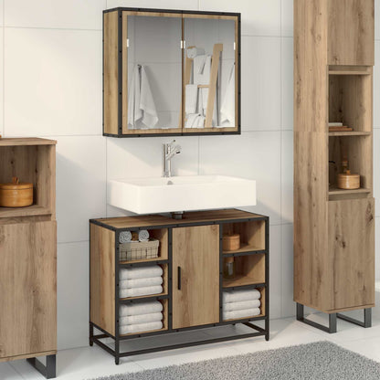 vidaXL Bathroom Furniture Set 2 pcs Artisan Oak Engineered Wood