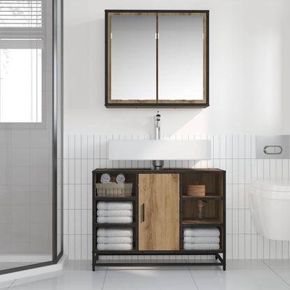 vidaXL Bathroom Furniture Set 2 pcs Artisan Oak Engineered Wood