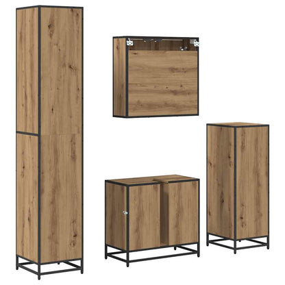 vidaXL Bathroom Furniture Set 4 pcs Artisan Oak Engineered Wood