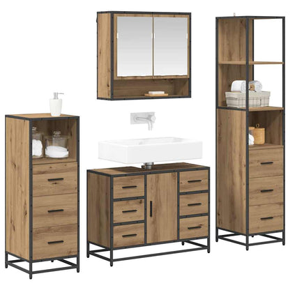 vidaXL Bathroom Furniture Set 4 pcs Artisan Oak Engineered Wood