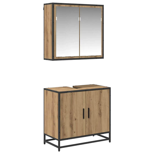 vidaXL Bathroom Furniture Set 2 pcs Artisan oak 65 x 33 x 60 cm