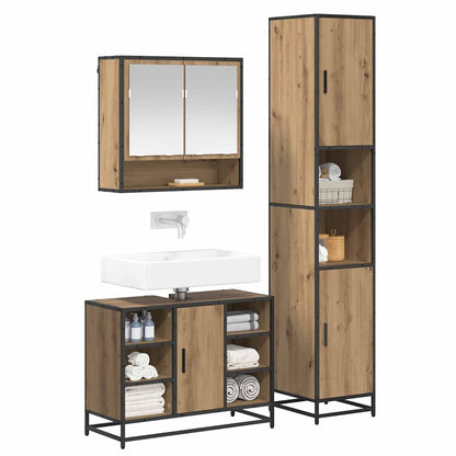 vidaXL Bathroom Furniture Set 3 pcs Artisan Oak Engineered Wood