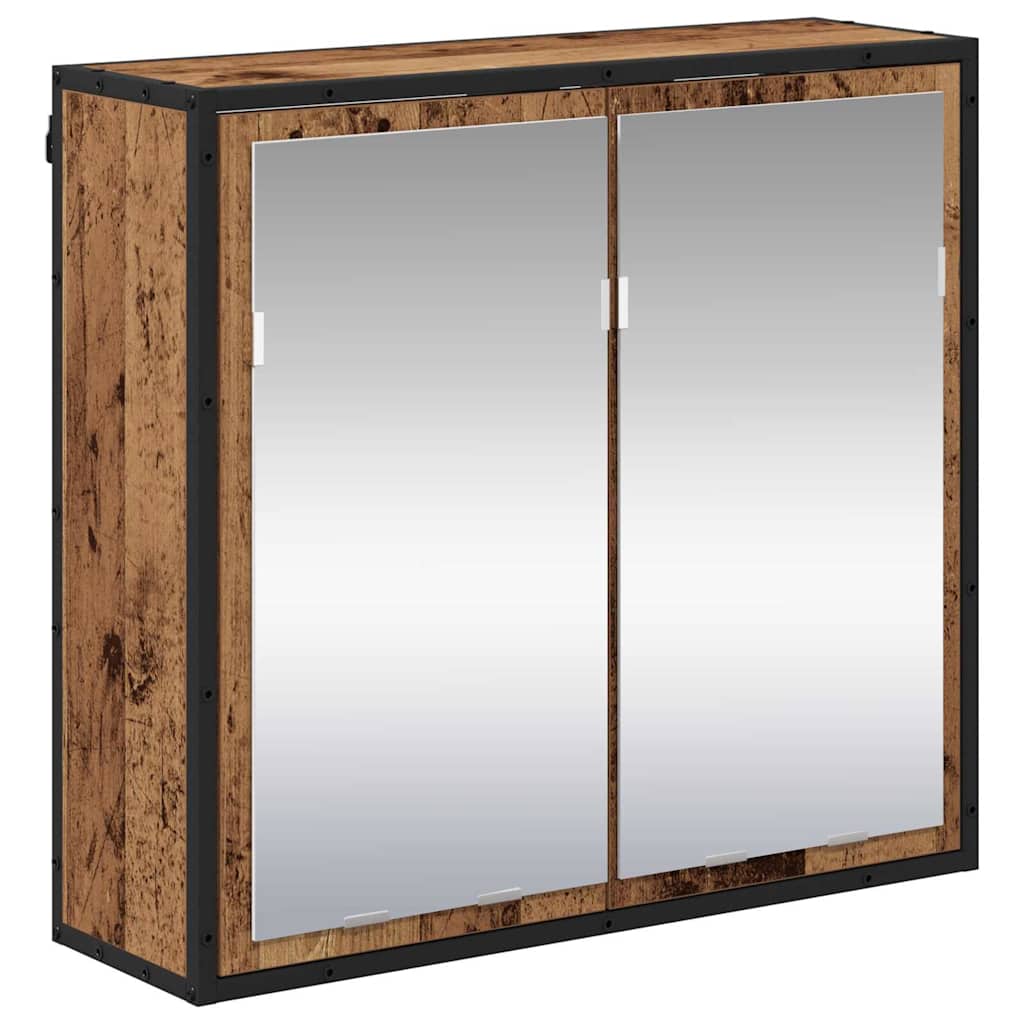vidaXL Bathroom Furniture Set with Door 4 pcs Old Wood Engineered Wood