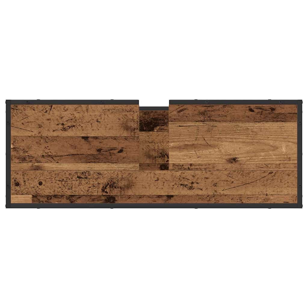 vidaXL Bathroom Furniture Set with Door 4 pcs Old Wood Engineered Wood