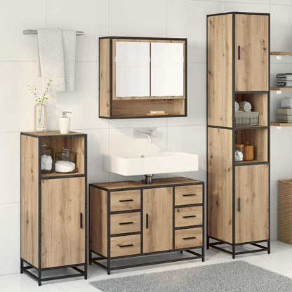 vidaXL Bathroom Furniture Set 3 pcs Artisan Oak Engineered Wood