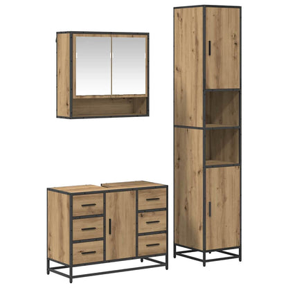 vidaXL Bathroom Furniture Set 3 pcs Artisan Oak Engineered Wood