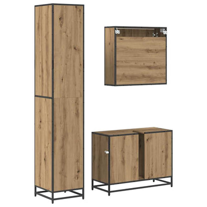 vidaXL Bathroom Furniture Set 3 pcs Artisan Oak Engineered Wood