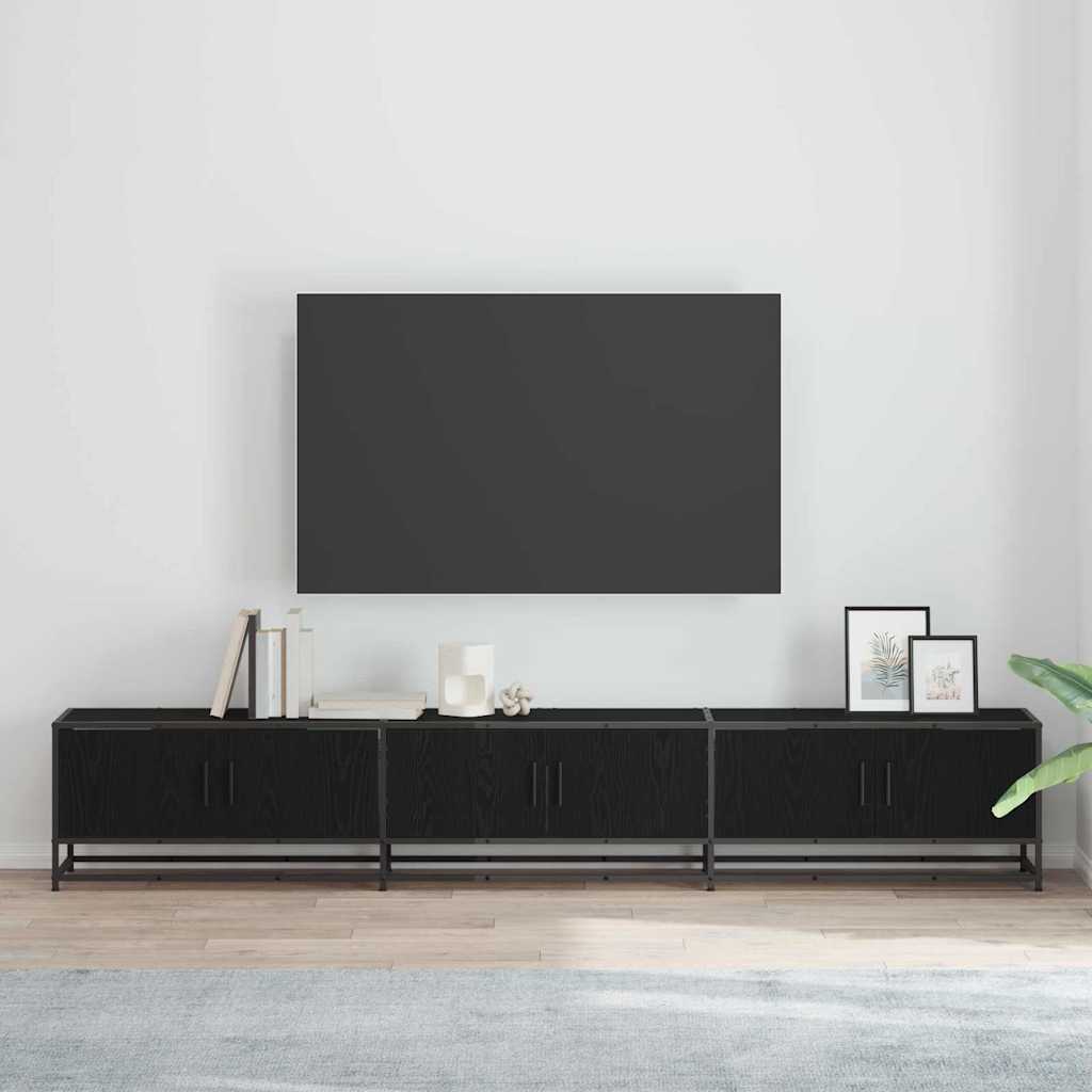 vidaXL TV Units 240 x 35 x 41 cm Black Oak Engineered wood