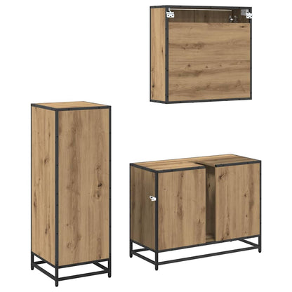 vidaXL Bathroom Furniture Set 3 pcs Artisan Oak Engineered Wood