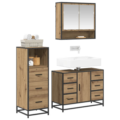 vidaXL Bathroom Furniture Set 3 pcs Artisan Oak Engineered Wood