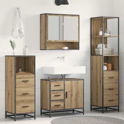 vidaXL Bathroom Furniture Set 4 pcs Artisan Oak Engineered Wood