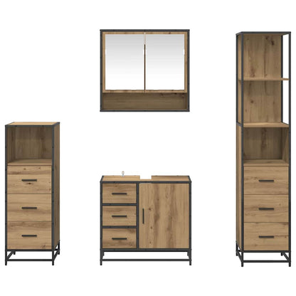 vidaXL Bathroom Furniture Set 4 pcs Artisan Oak Engineered Wood