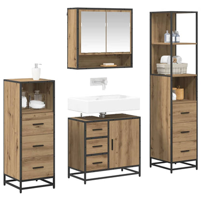 vidaXL Bathroom Furniture Set 4 pcs Artisan Oak Engineered Wood