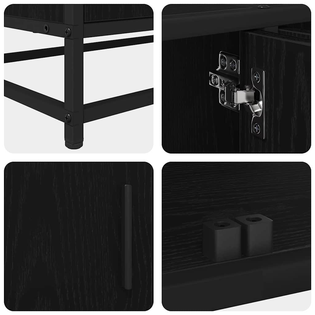 vidaXL TV Units 210 x 35 x 41 cm Black Oak Engineered wood