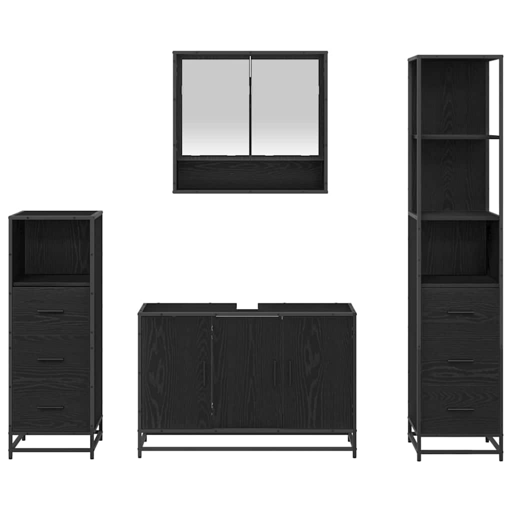 vidaXL Bathroom Furniture Set 3 pcs Artisan Oak Engineered Wood