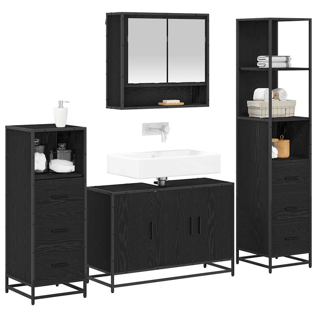 vidaXL Bathroom Furniture Set 3 pcs Artisan Oak Engineered Wood