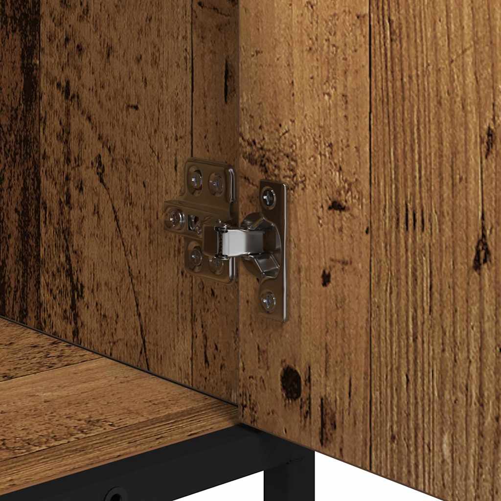 vidaXL Bathroom Furniture Set with Door 2 pcs Old Wood Engineered Wood