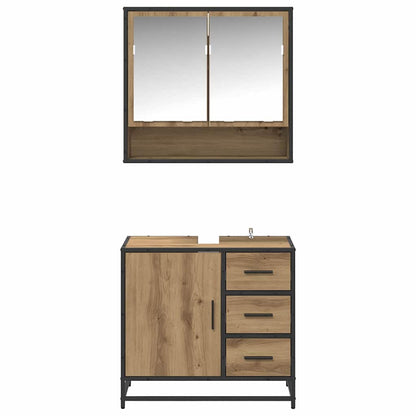 vidaXL Bathroom Furniture Set 2 pcs Artisan Oak Engineered Wood