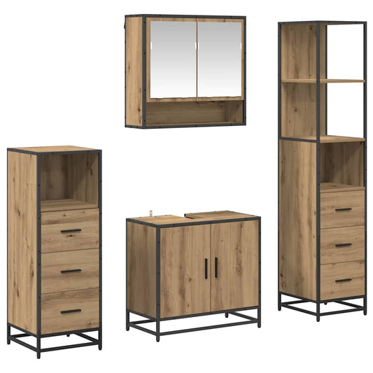 vidaXL Bathroom Furniture Set 4 pcs Artisan oak 65 x 33 x 60 cm