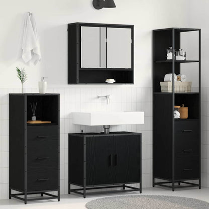 vidaXL Bathroom Furniture Set 4 pcs Black oak 65 x 33 x 60 cm
