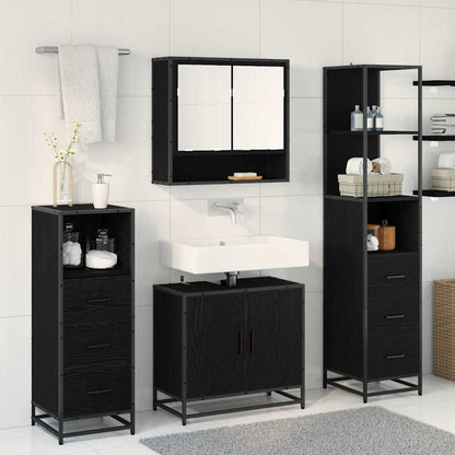 vidaXL Bathroom Furniture Set 4 pcs Black oak 65 x 33 x 60 cm