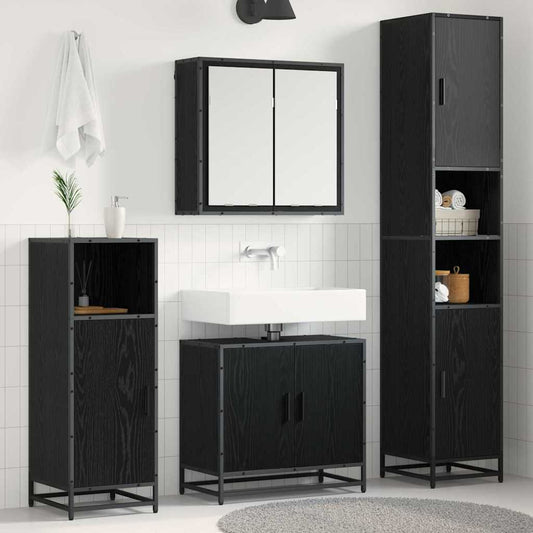 vidaXL Bathroom Furniture Set 3 pcs Black oak 65 x 33 x 60 cm