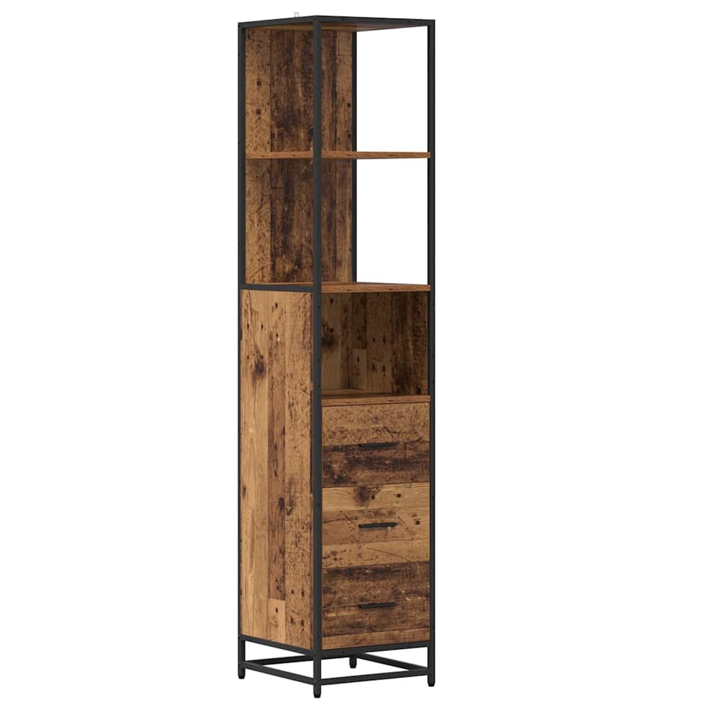 vidaXL Bathroom Furniture Set with Door 3 pcs Old Wood Engineered Wood