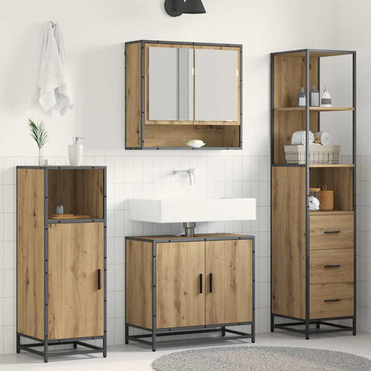 vidaXL Bathroom Furniture Set 3 pcs Artisan Oak Engineered Wood