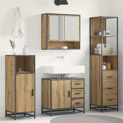 vidaXL Bathroom Furniture Set 3 pcs Artisan Oak Engineered Wood