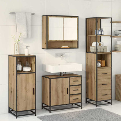 vidaXL Bathroom Furniture Set 3 pcs Artisan Oak Engineered Wood
