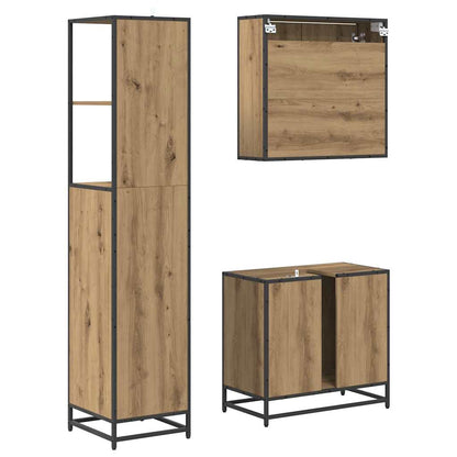 vidaXL Bathroom Furniture Set 3 pcs Artisan Oak Engineered Wood