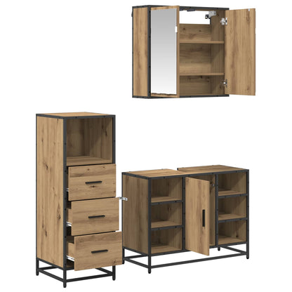 vidaXL Bathroom Furniture Set 3 pcs Artisan Oak Engineered Wood