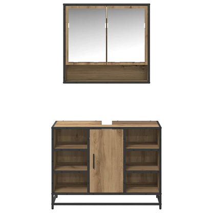 vidaXL Bathroom Furniture Set 2 pcs Artisan Oak Engineered Wood