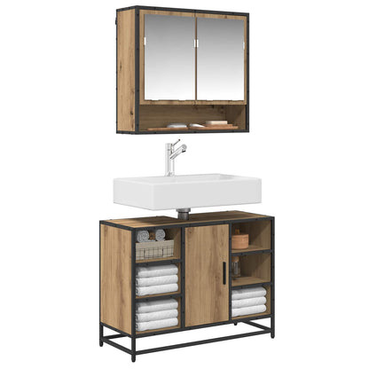vidaXL Bathroom Furniture Set 2 pcs Artisan Oak Engineered Wood