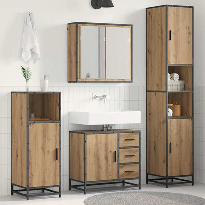 vidaXL Bathroom Furniture Set 3 pcs Artisan Oak Engineered Wood