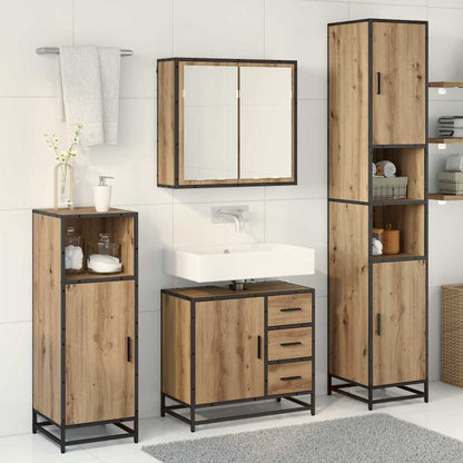 vidaXL Bathroom Furniture Set 3 pcs Artisan Oak Engineered Wood