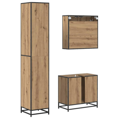 vidaXL Bathroom Furniture Set 3 pcs Artisan Oak Engineered Wood