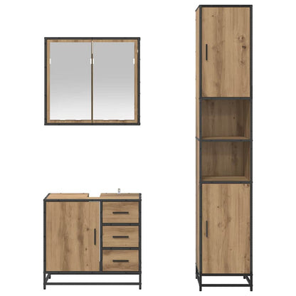 vidaXL Bathroom Furniture Set 3 pcs Artisan Oak Engineered Wood