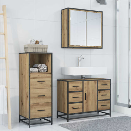 vidaXL Bathroom Furniture Set 3 pcs Artisan Oak Engineered Wood