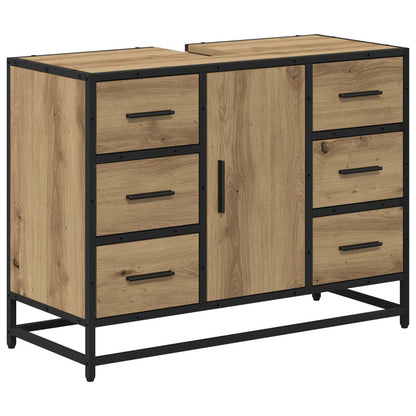 vidaXL Bathroom Furniture Set 3 pcs Artisan Oak Engineered Wood