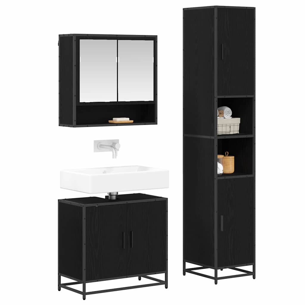 vidaXL Bathroom Furniture Set 3 pcs Artisan Oak Engineered Wood