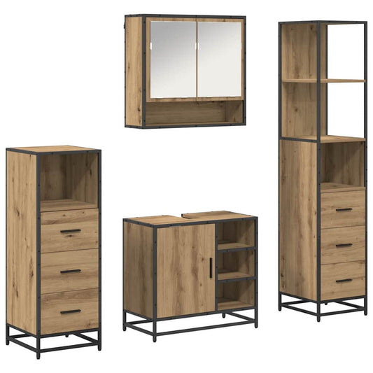 vidaXL Bathroom Furniture Set 4 pcs Artisan oak 65 x 33 x 60 cm