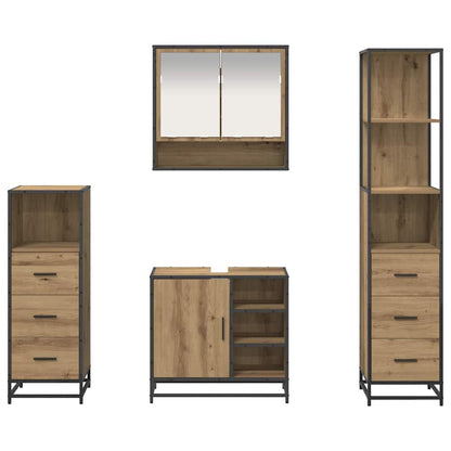 vidaXL Bathroom Furniture Set 4 pcs Artisan Oak Engineered Wood