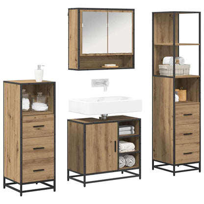 vidaXL Bathroom Furniture Set 4 pcs Artisan Oak Engineered Wood
