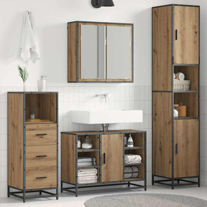 vidaXL Bathroom Furniture Set 3 pcs Artisan Oak Engineered Wood