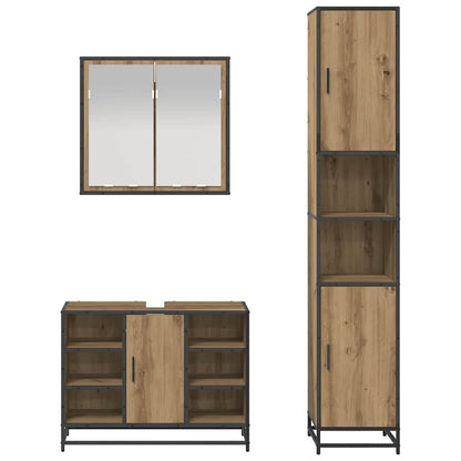 vidaXL Bathroom Furniture Set 3 pcs Artisan Oak Engineered Wood