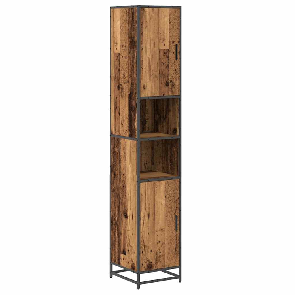 vidaXL Bathroom Furniture Set with Door 3 pcs Old Wood Engineered Wood