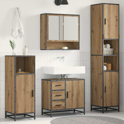 vidaXL Bathroom Furniture Set 3 pcs Artisan Oak Engineered Wood
