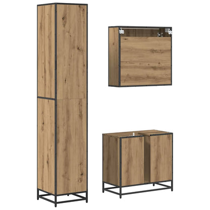 vidaXL Bathroom Furniture Set 3 pcs Artisan Oak Engineered Wood