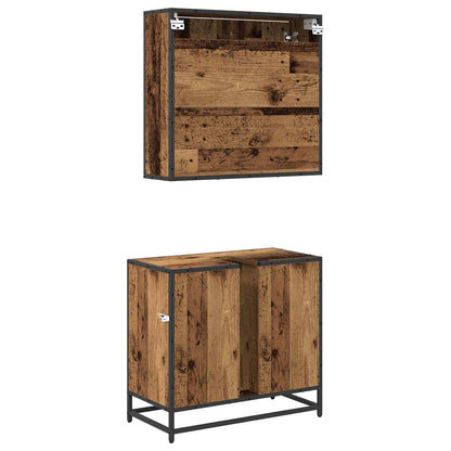 vidaXL Bathroom Furniture Set 2 pcs Old Wood Engineered Wood
